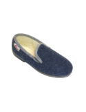 PANTUFLE FEUTRINE MARINE SEMELLE CAOUTCHOUC